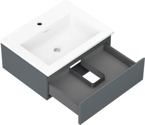 Mexen Orio, kúpeľňová skrinka 60 cm s umývadlom Otis, 1 zásuvka, grafitová matná/biela matná, 91A10-06023-1-BF66-W18M01