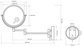 Sapho Sapho, X-ROUND WHITE závesné kozmetické zrkadlo, priemer 180mm, obojstranné, biela, XR006W