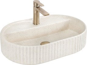 Rea Marcela Vanilla, umývadlo na dosku 600×370×135 mm, béžová matná, REA-U3520