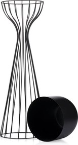 KOVOVÝ KVETINÁČ SO STOJANOM GLAM 68X20 CM ČIERNA