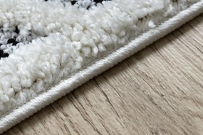 Koberec MAROC P662,  čierno-biely, vzor diamant,Marocký Shaggy