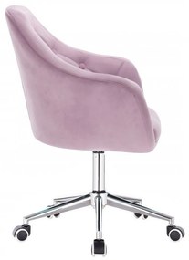 LuxuryForm DESIGN Kreslo ANDORA VELUR na strieborné podstave s kolieskami - levanduľa