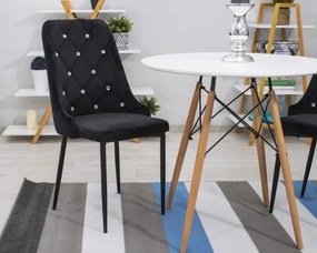Set dvoch jedálenských stoličiek AMORE čierne (2ks)