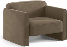 Taupe zamatové kreslo Abby – Micadoni