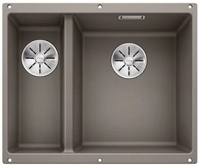 Blanco Subline 340/160-U, silgranitový drez pod pracovnú dosku 555x460x190 mm, drez vpravo, 1,5-komorový, svetlá hnedá, BLA-523565