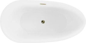 Mexen Eos, voľne stojaca vaňa 170 x 75 cm, biela, zlatý lesklý prepad, 52471707500-50