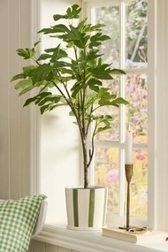 Ib Laursen Keramický obal na kvety Palermo Green Stripes Ø 16 cm