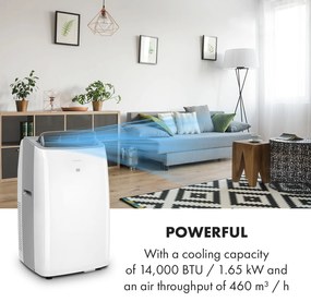 Klarstein Grandbreeze Pro 14K, mobilná klimatizácia 3 v 1, 460 m³/h, 14 000 BTU/1,65 kW