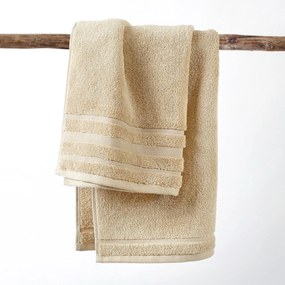 Goldea hebký uterák z organickej bavlny - béžový 30 x 50 cm