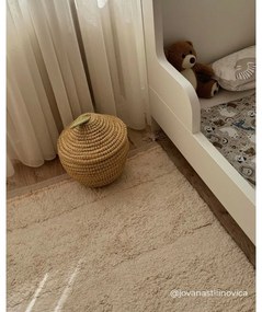 Krémový prateľný ručne tkaný bavlnený koberec 90x130 cm Bloom Natural – Lorena Canals