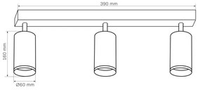 Bodové svietidlo LONDON 3xGU10/10W/230V čierna