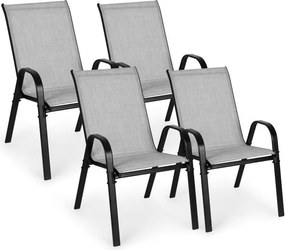 Záhradné stoličky na terasu - sada 4 ks čierna