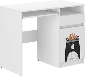 Wooden Toys Detský písací stôl N-35 MEDVEDÍK ČIERO-BIELY
