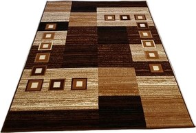 Hnedo-čierny koberec so vzorom kocky Shiraz BCF – nízky vlas Rozmer: 220x300 cm