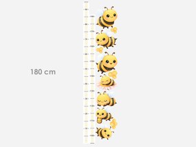Meter včiel a včielok textilní prelepiteľné nálepky na stenu výška 160 cm