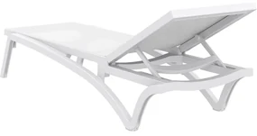 PACIFIC záhradné lehátko white/tuquoise