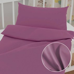 Biante Detské saténové posteľné obliečky do postieľky ST-015 Fialová lila Do postieľky 90x130 a 40x60 cm