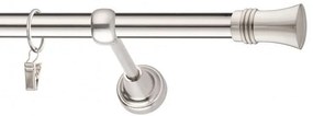 Dekorstudio Niklová jednoradová garniža CAPRI 19mm Dĺžka: 320cm, Typ uchytenia: Držiak modern, Typ príslušenstva: Krúžky tiché so štipcami