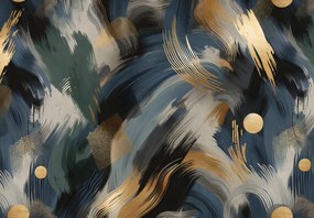 Fototapeta - Tmavá abstrakcia so zlatom (147x102 cm)