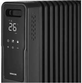 Sencor - olejový ohrievač s 11 rebrami 1000/1200/2400W/230V Wi-Fi čierny