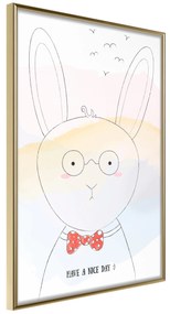 Artgeist Plagát - Greetings from Rabbit [Poster] Veľkosť: 30x45, Verzia: Čierny rám