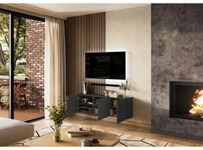 Antracitový TV stolík 138x45 cm Piana – Germania