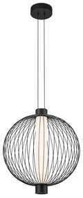 Závesné svietidlo Kyoto, 1x čierne drôtené tienidlo, (fi 43cm), b