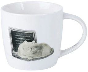 Biely porcelánový hrnček 400 ml Computer Cat – Maxwell & Williams
