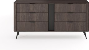 Komoda Edrin 163 cm so zásuvkami - dub dunin / čierna