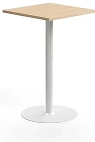 Barový stôl VERTICUS, 700x700x1100 mm, dub/biela
