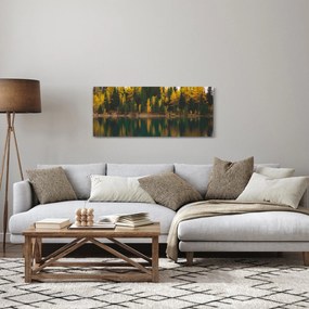 Obraz lesného jazera (120x50 cm)