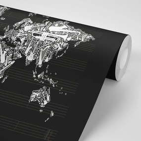 Tapeta hudobná mapa sveta - 225x150