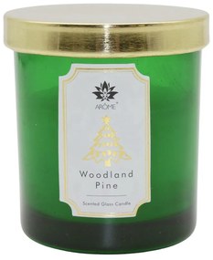 AromeSviečka vo farebnom skle s viečkom, Woodland Pine, 125 g