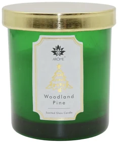 AromeSviečka vo farebnom skle s viečkom, Woodland Pine, 125 g