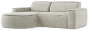 Krémová ženilková rohová pohovka (ľavý roh/s leňoškou) Omao – Makamii