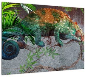 Sklenený obraz - Chameleon (70x50 cm)