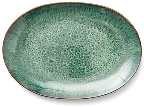Zelený/čierny servírovací kameninový tanier Gastro Green/Black – Bitz