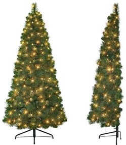 Umelý vianočný polovičný stromček, 160 LED- ov, 180 cm 340 vetiev