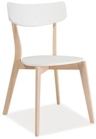 Biela drevená stolička TIBI