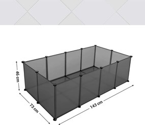 Ohrádka pre malé domáce zvieratá, 20 panelov, šedá