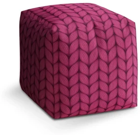 Sablio Taburet Pletenie vo fuksiovej farbe: 40x40x40 cm