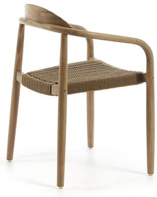 Drevená stolička s béžovým sedákom Kave Home Glynis