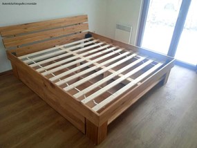 Posteľ z masívu duba FRED so šuplíkmi 200x140 cm