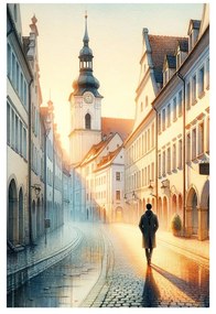 Obraz staré mesto za úsvitu