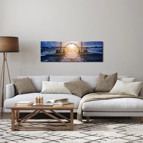 Obraz móla sa slnkom (s hodinami) (90x30 cm)