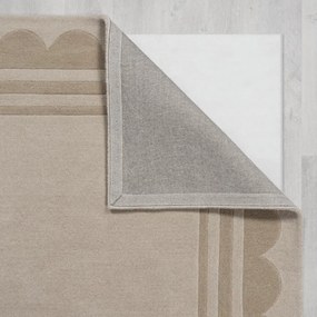 Ručne tkaný vlnený behúň v prírodnej farbe 80x230 cm Lois Scallop – Flair Rugs