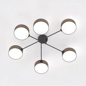 Prisadený luster MAGA 6xE14/10W/230V hnedý