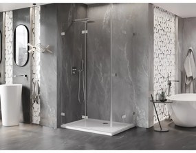Mexen Lunar-F Duo, skladací sprchový kút 95 x 75 cm, 6mm číre sklo, oceľový profil, 836-095L-075P-97-00