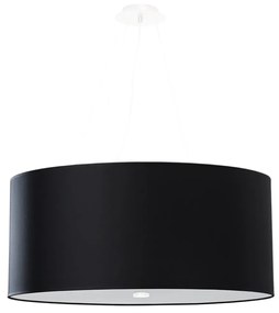 Závesné svietidlo Otto, 1x čierne textilné tienidlo, (biele sklo), (fi 60 cm)