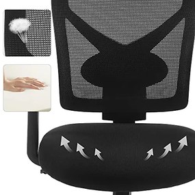 Kancelárska stolička, ergonomická, 100,5-112,5x64cm, čierna